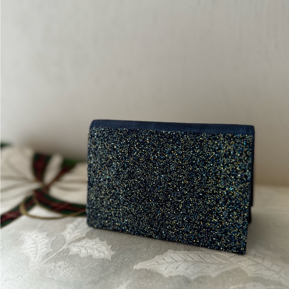 NWOT SWAROVSKI  Wallet card holder Leather Made in FranceID with Front glitters - Picture 5 of 10